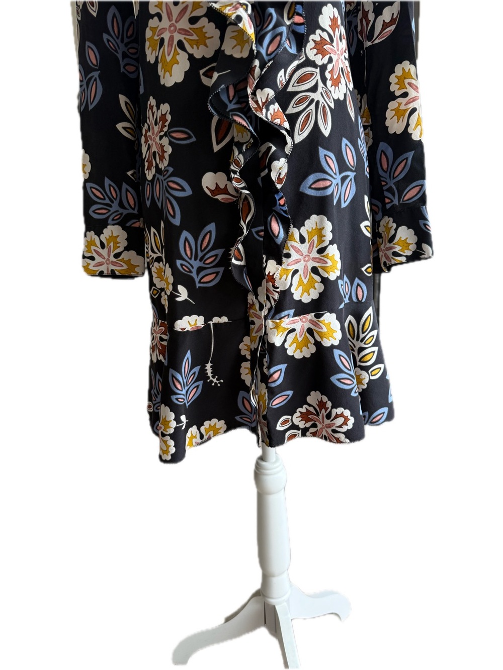 Tory Burch Jane Floral Silk Long Sleeve Dress - Picture 4 of 16